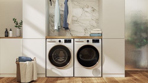 Beko ilustrační fotografie pračky v interiéru
